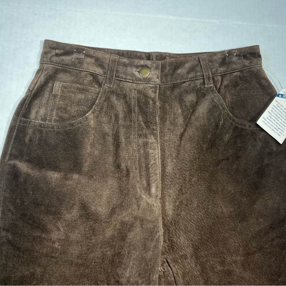 Vintage Forenza Suede Leather Lined High Waist Trousers Womens Size 8 - Picture 7 of 10